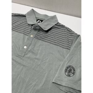 FootJoy Golf Performance Short Sleeve Polo Shirt Mens Sz Medium Gray w/ Stripes